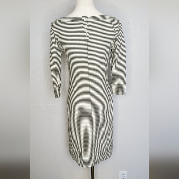 💚5/$25 Banana Republic Striped 100% Cotton Boat Neck 3/4 Sleeve Dress XS - Picture 6 of 6